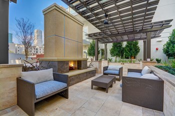 Beautiful Courtyard With Fireplace at South Park by Windsor, Los Angeles, California - Photo Gallery 24