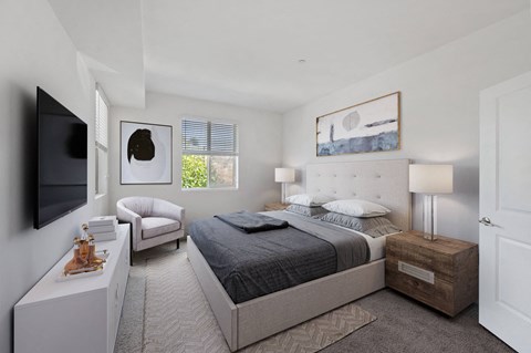 Large windows provide abundant natural light at Windsor Rancho PQ in San Diego