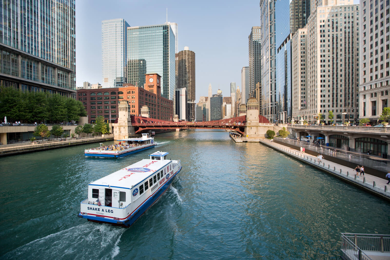 View of Chicago River near Flair Tower, Chicago, Illinois