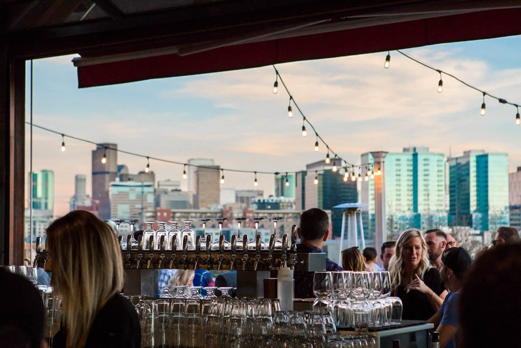 Stunning views at happy hours near Centric LoHi by Windsor, Denver, 80211