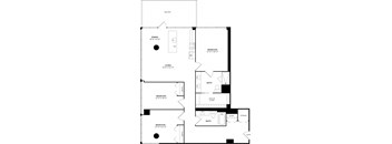 A black and white image of a floor plan for a home.