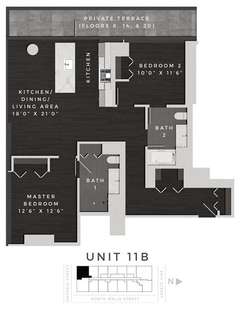 Floor Plan at 640 North Wells, Chicago, 60654