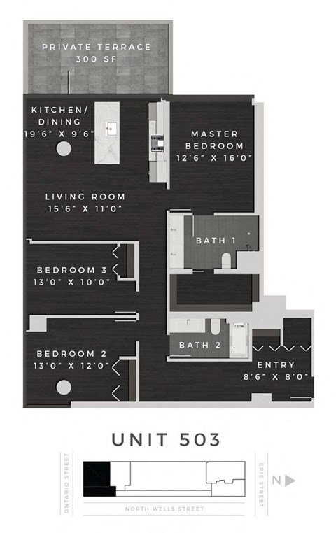 Floor Plan at 640 North Wells, Chicago, 60654