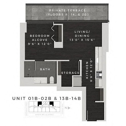 Floor Plan at 640 North Wells, Chicago, 60654