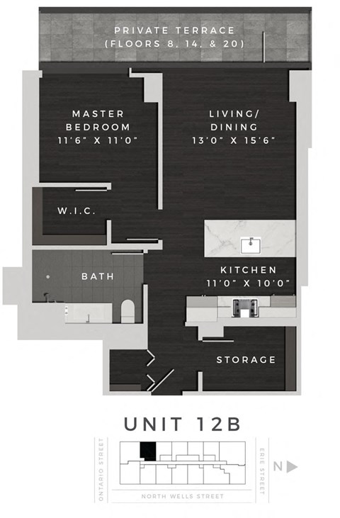 Floor Plan at 640 North Wells, Chicago, 60654