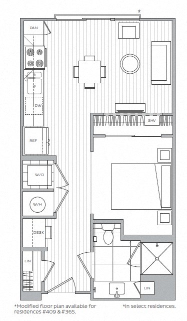 A Floor Plan at Windsor Mystic River, Medford, 02155