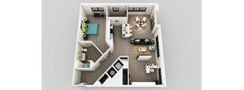 1 Bed 1 Bath Floor Plan at Edison on the Charles by Windsor, Massachusetts
