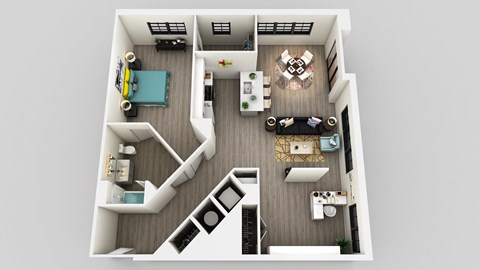 1 Bed 1 Bath Floor Plan at Edison on the Charles by Windsor, Massachusetts
