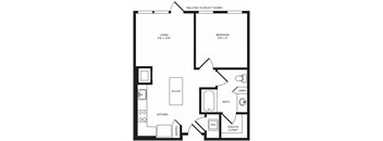 A1 floor plan at Windsor Turtle Creek, 3663 Cedar Springs Rd, Texas