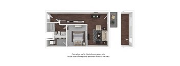 A1 3D disclaimer floor plan at The Casey, CO, 80202