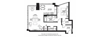 A10 South floor plan at The Bravern, Bellevue, WA