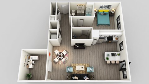 1 Bed 1 Bath Floor Plan at Edison on the Charles by Windsor, Waltham