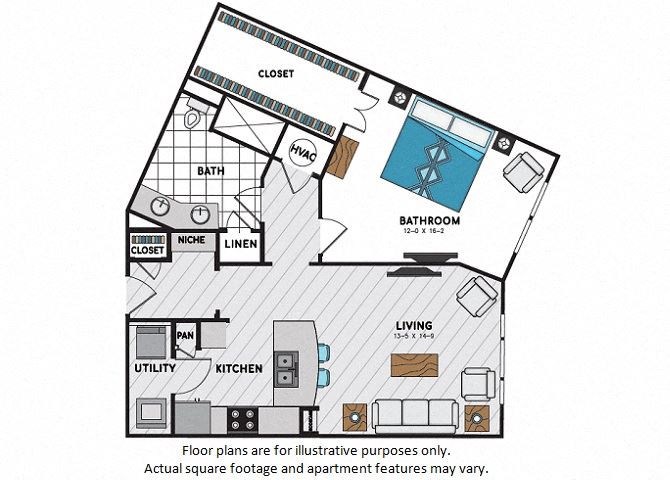 A10 One Bedroom One Bath Floor Plan A10 One Bedroom One Bath Floor Plan at Windsor Chastain, 225 Franklin Rd NE, Atlanta