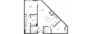 A13D floor plan at Windsor Turtle Creek, 3663 Cedar Springs Rd, 75219