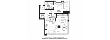 A16 South floor plan at The Bravern, 688 110th Ave NE, 98004
