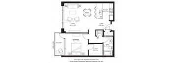 A1 Floor plan at The Bravern, Bellevue, WA