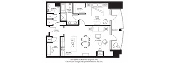 A23 North NEW floor plan at The Bravern, Bellevue, WA
