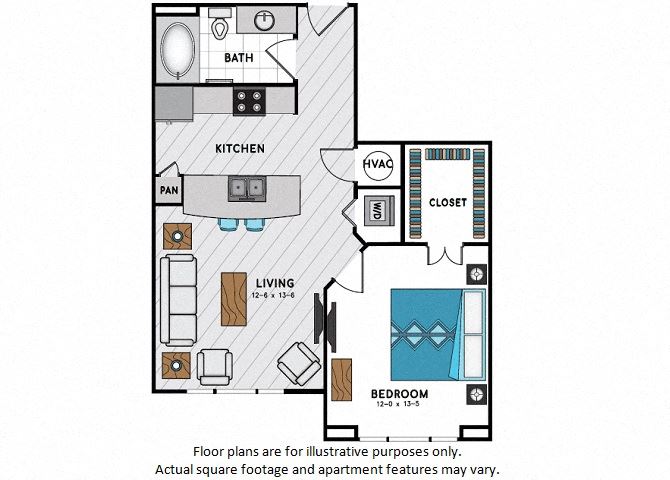 A2 One Bedroom One Bath Floor Plan A2 One Bedroom One Bath Floor Plan at Windsor Chastain, 225 Franklin Rd NE, GA