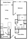 1 Bed 1 Bath Floor Plan with Home Office 1 Bed 1 Bath Floor Plan with Home Office at The Encore by Windsor, Atlanta, GA
