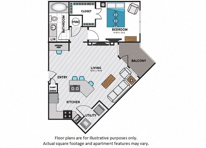 A3 One Bedroom One Bath Floor Plan A3 One Bedroom One Bath Floor Plan at Windsor Chastain, Atlanta, GA