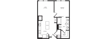 A4 floor plan at Windsor Turtle Creek, Dallas, TX