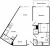 1 Bed 1 Bath Floor Plan 1 Bed 1 Bath Floor Plan at The Encore by Windsor, Georgia