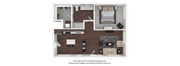 A5 1 3D disclaimer floor plan at The Casey, CO, 80202