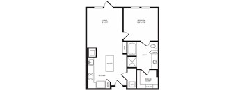 A6 floor plan at Windsor Turtle Creek, 3663 Cedar Springs Rd, Texas