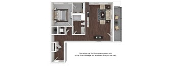 A6 3D disclaimer floor plan at The Casey, Denver, Colorado