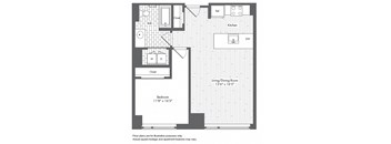A7 1 Bed 1 Bath Floor Plan at Waterside Place by Windsor, Massachusetts