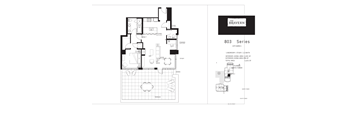 a floor plan of a house with a black and white sign on the side of it