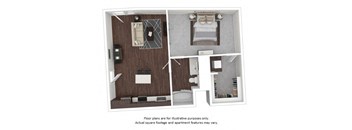 A9 3D disclaimer floor plan at The Casey, Denver, CO