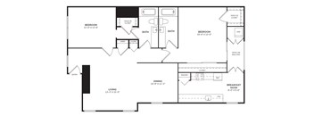 Floor Plan at Allen House Apartments, Texas, 77019