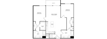 A black and white image of a house floor plan.