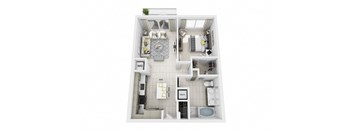 1 Bedroom 1 Bath Floor Plan at Windsor at Pembroke Gardens, Pembroke Pines
