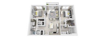 2 Bed 2 Bath Floor Plan at Windsor at Pembroke Gardens, Florida