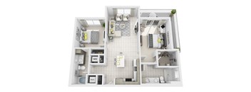 2 bedroom 2 bath Floor Plan at Windsor at Pembroke Gardens, Pembroke Pines, FL, 33027