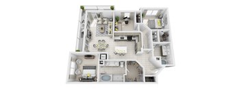 3 Bed, 2 Bath Floor Plan at Windsor at Pembroke Gardens, Pembroke Pines, Florida