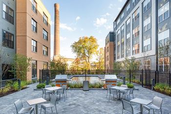 Outdoor Patio and Gas Grills at Edison on the Charles by Windsor, Waltham, MA, 02453