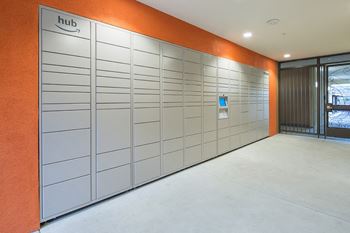 Amazon Hub Package Lockers at Valentia by Windsor, La Habra, California