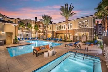 Pool View In Night at Valentia by Windsor, California, 90631