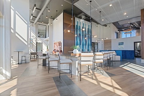 Expansive Clubroom Kitchen at Stadium Walk by Windsor, 4501 Circle 75 Pkwy SE, Atlanta, GA 30339