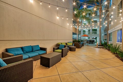 Outdoor seating area at Windsor Main Place