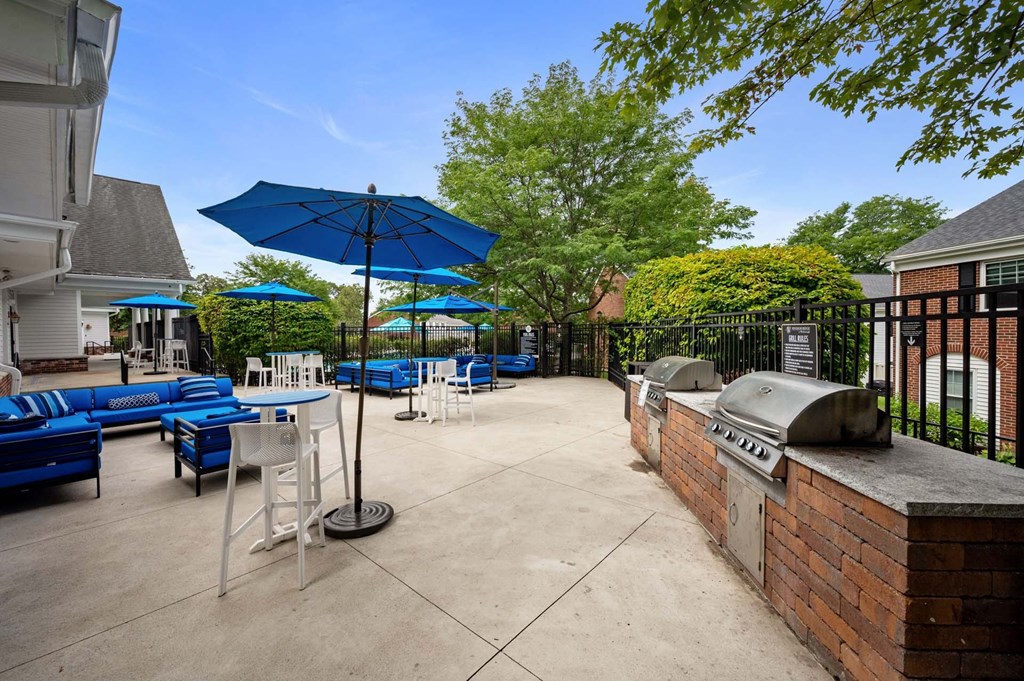 Grilling area at Windsor Ridge at Westborough, Westborough, Massachusetts