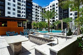 Outdoor Poolside Grilling Area at Centrico by Windsor, Doral, 33166