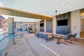 the lobby at the bradley braddock road station apartments