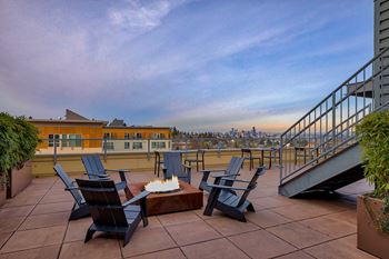 Outdoor Fireplace at The Whittaker, Seattle, WA