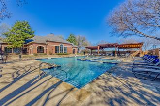 Resort style pool at Windsor Westbridge, Carrollton, TX