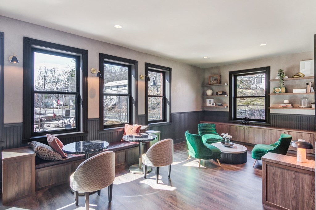 Co working space with lounge seating at Windsor Radi Factory, MA