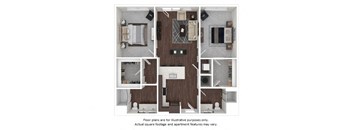 B1 1 3D disclaimer floor plan at The Casey, Colorado, 80202